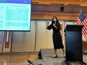 Speaker presenting at the Southeast Asia Forum on Strategic Trade Management